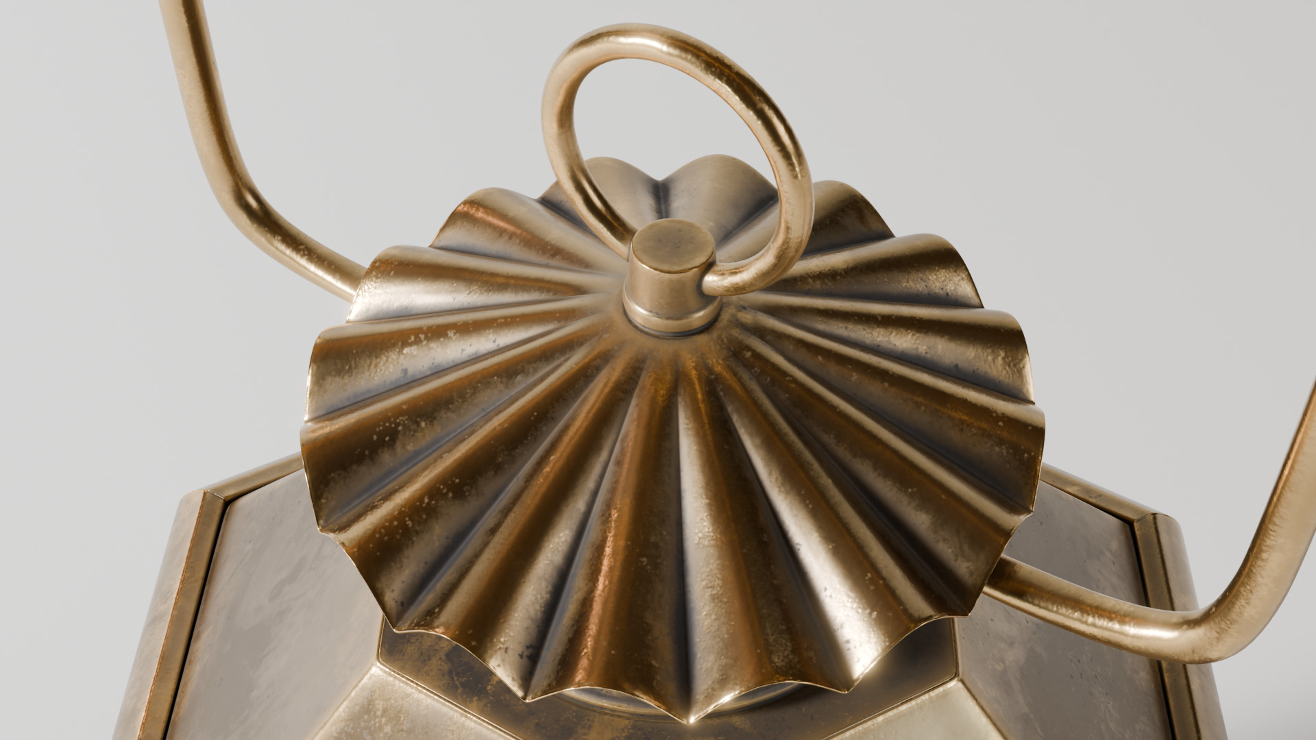 Rusty brass candle lantern 3D model_8