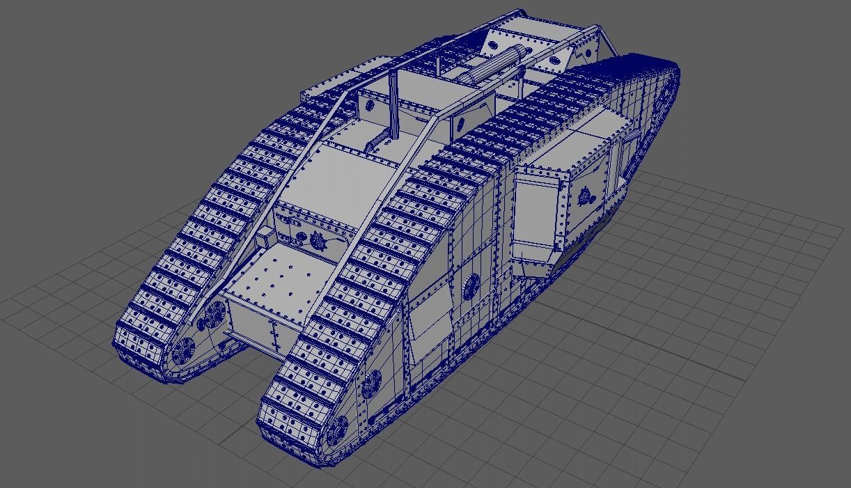 World War I tank 3D model_12