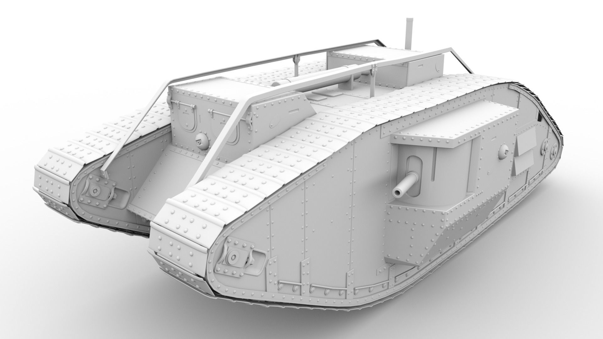 World War I tank 3D model_5