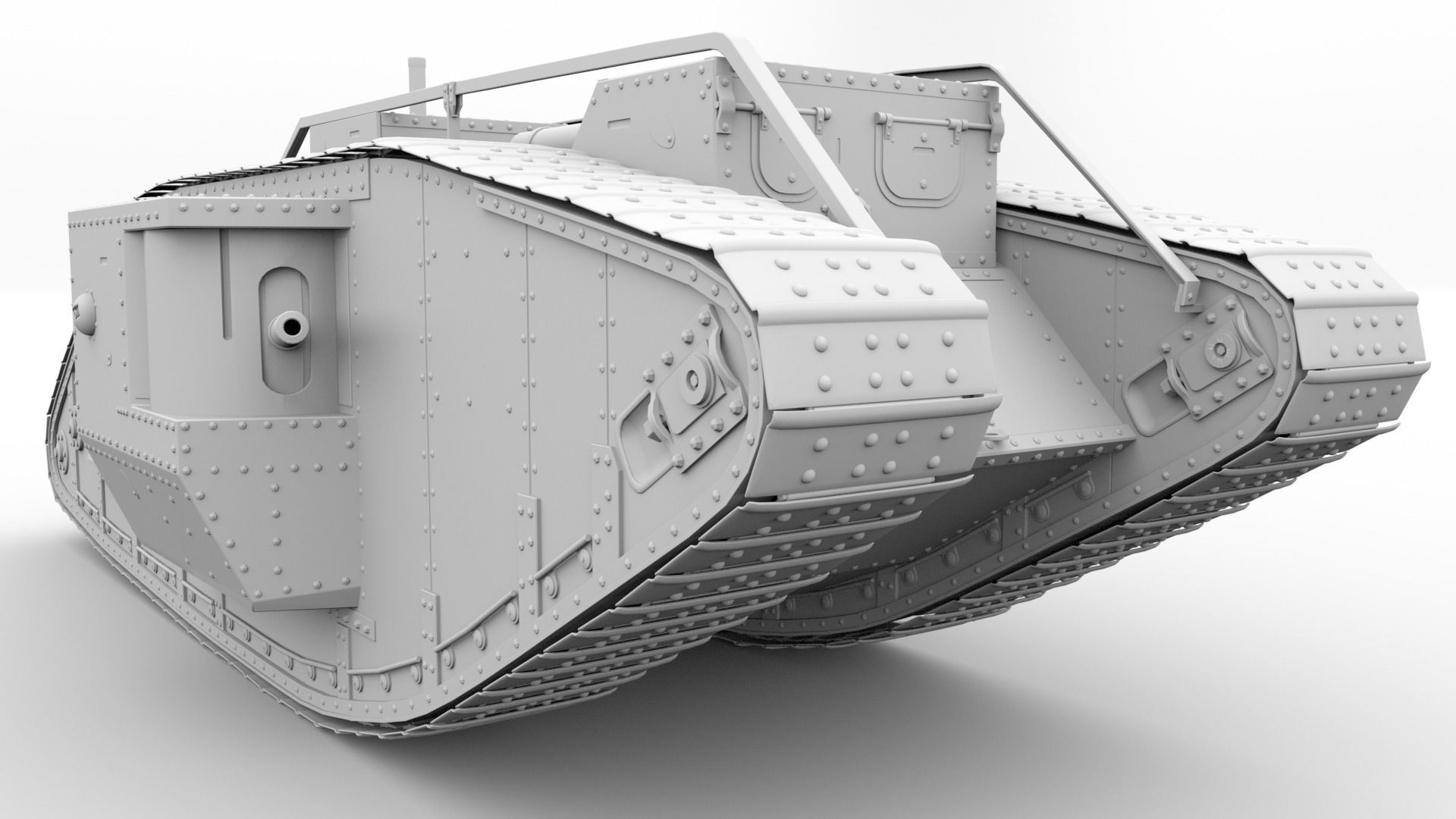 World War I tank 3D model_2