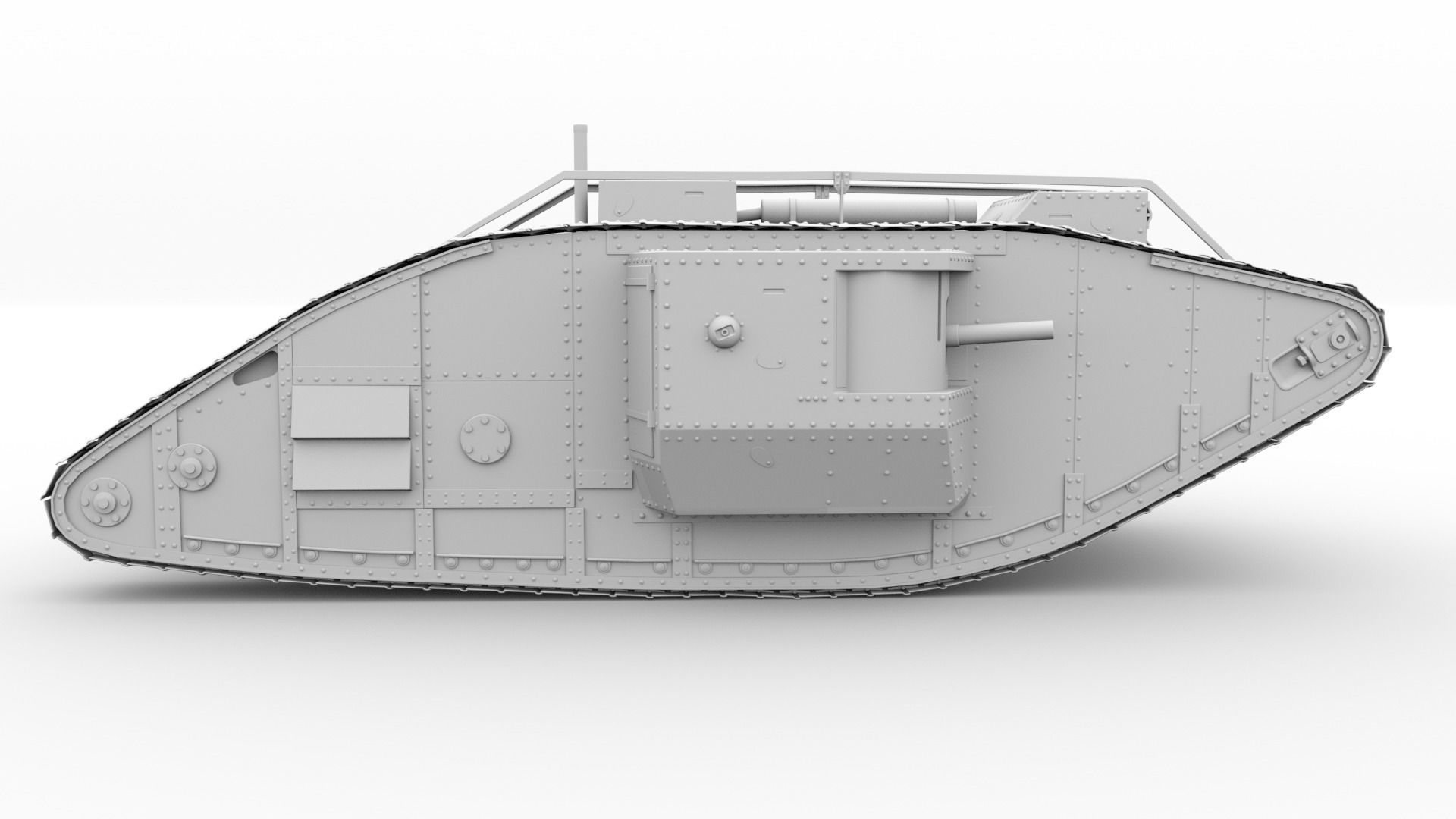 World War I tank 3D model_1