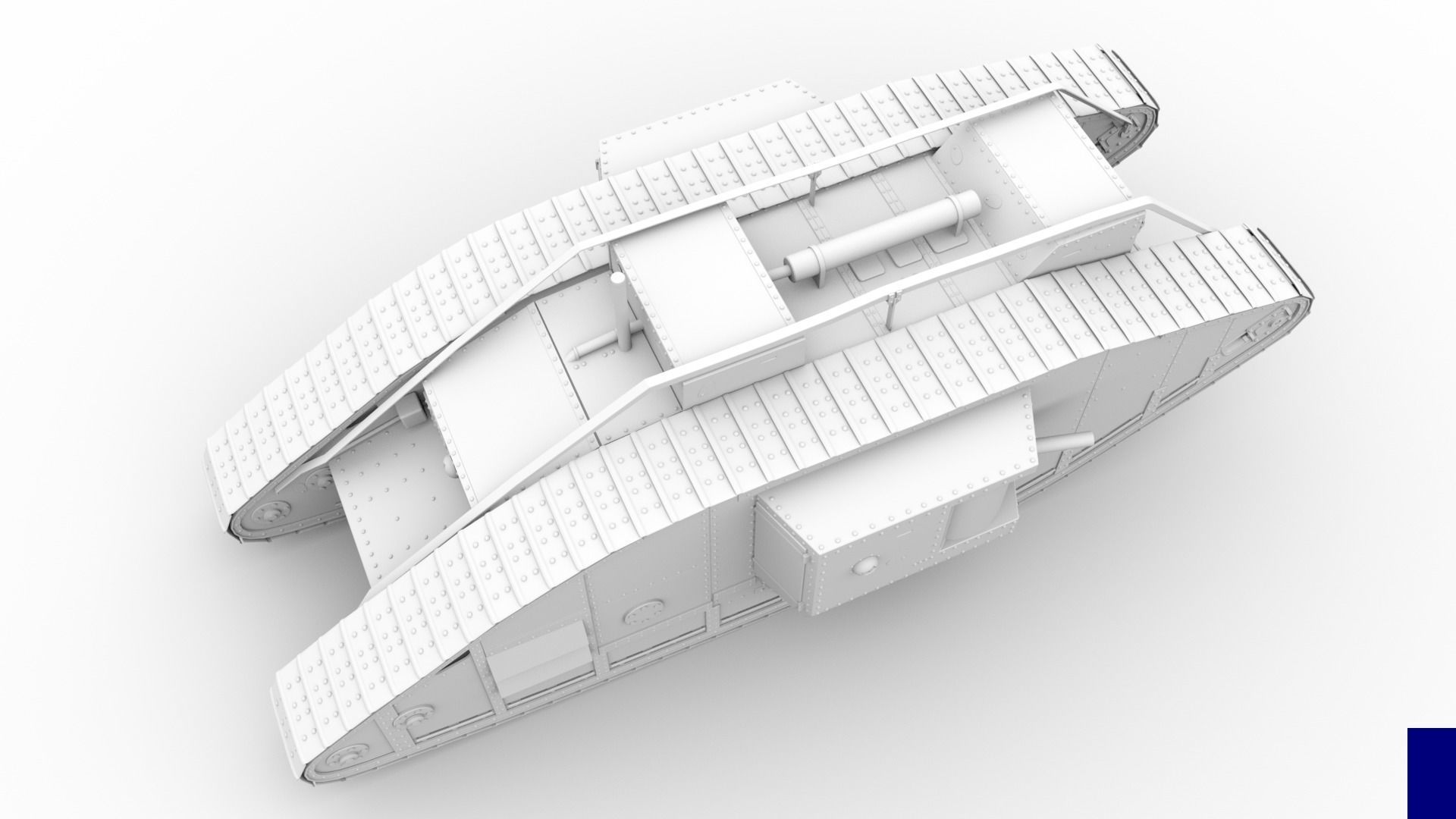 World War I tank 3D model_8
