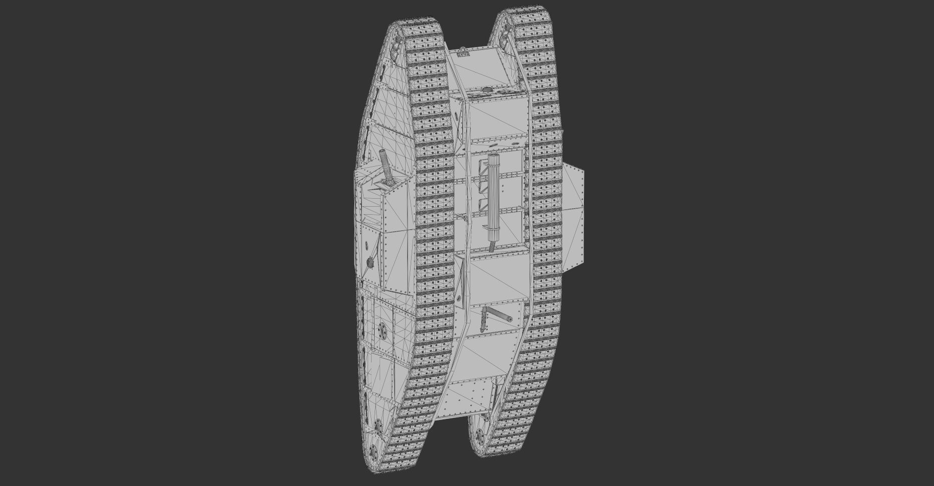 World War I tank 3D model_10