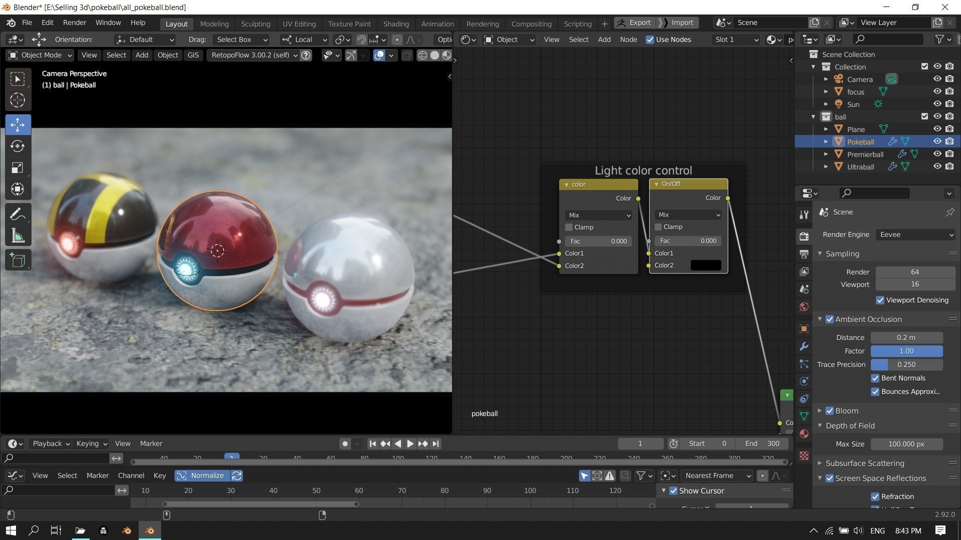 Realistic pokeball - Pokemon Low-poly 3D model_13