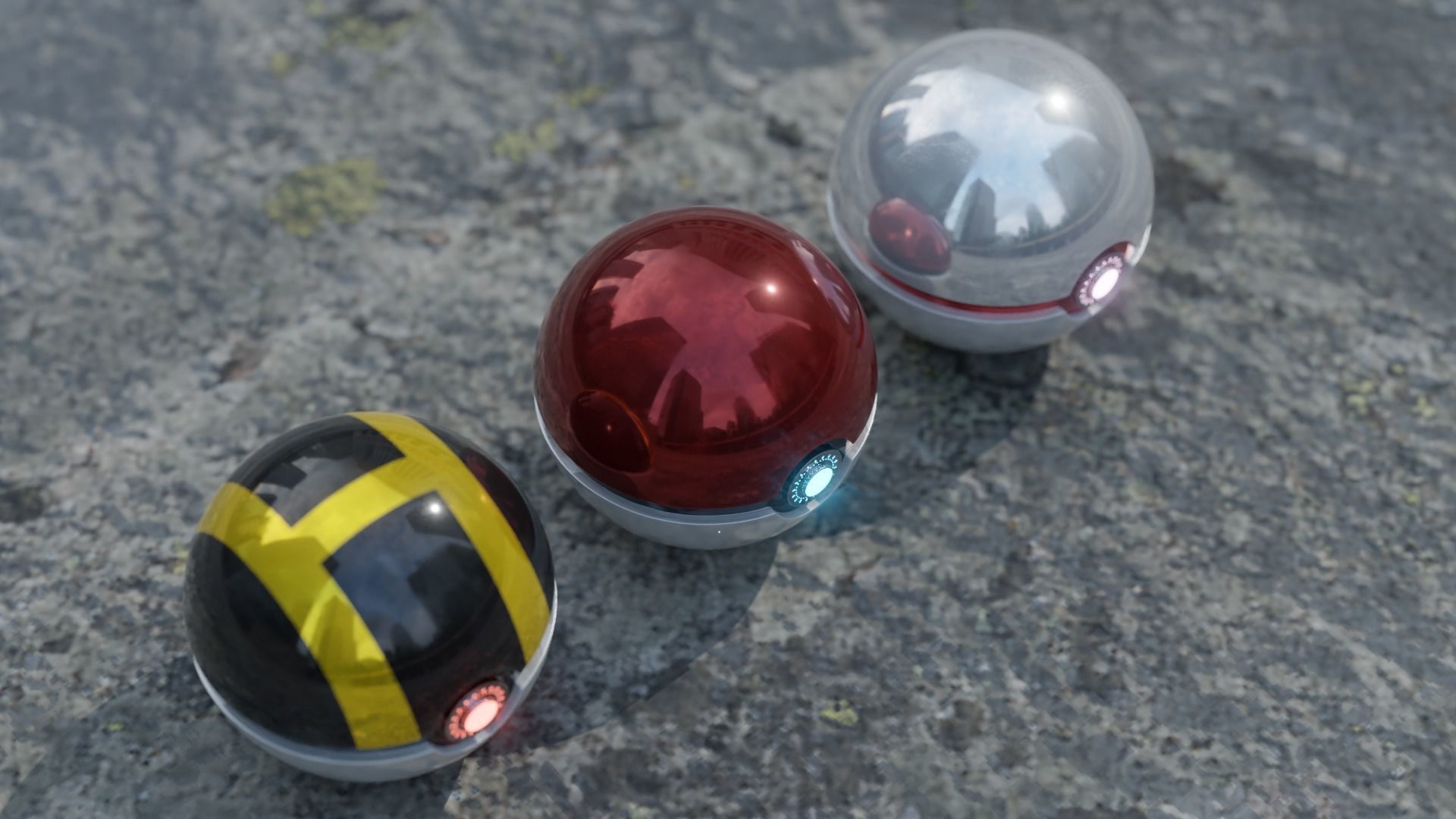 Realistic pokeball - Pokemon Low-poly 3D model_6