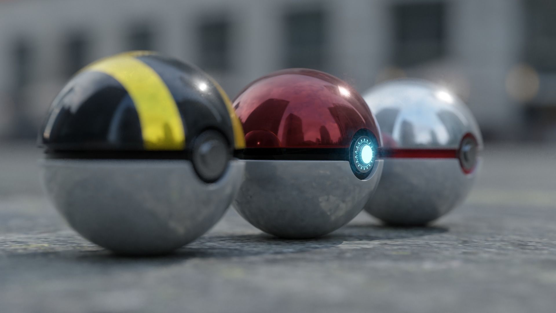 Realistic pokeball - Pokemon Low-poly 3D model_5
