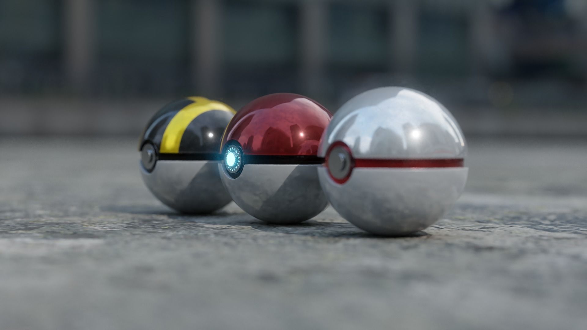 Realistic pokeball - Pokemon Low-poly 3D model_3