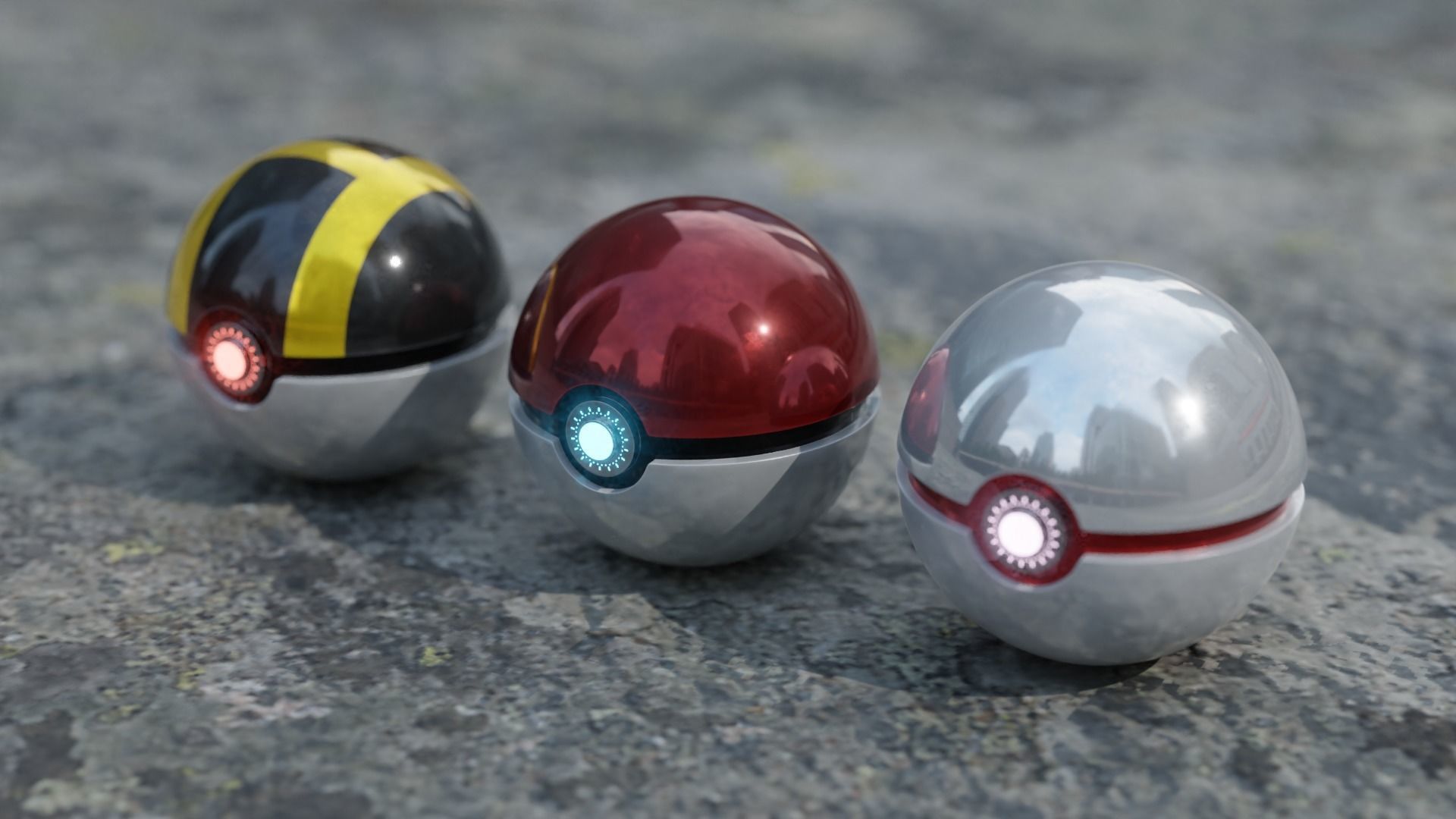 Realistic pokeball - Pokemon Low-poly 3D model_17