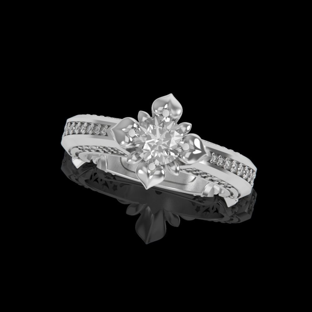 ring with stones 3D print model_17