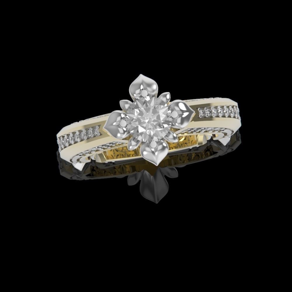 ring with stones 3D print model_12