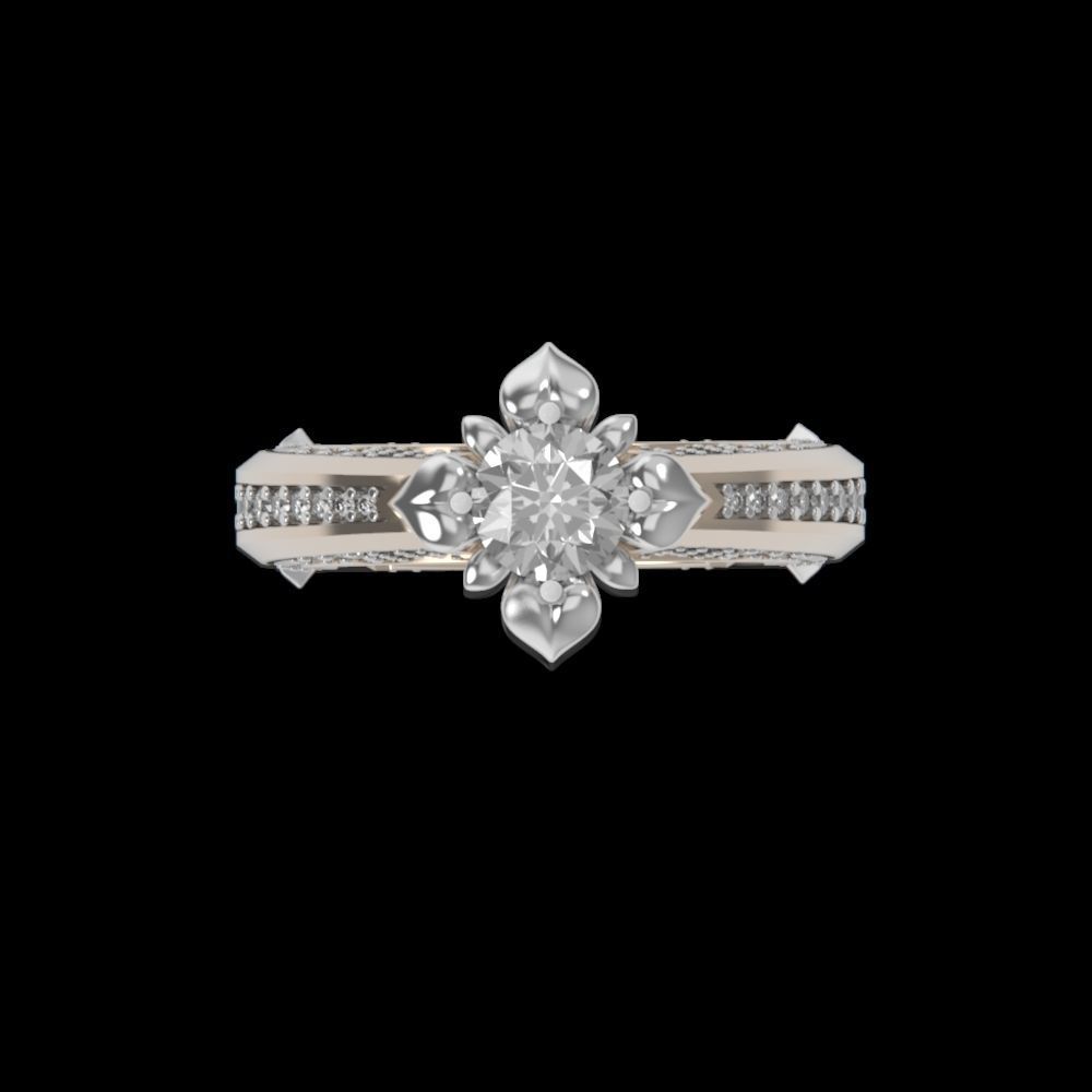 ring with stones 3D print model_9