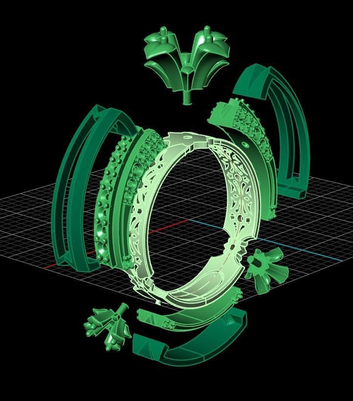 ring with stones 3D print model_26