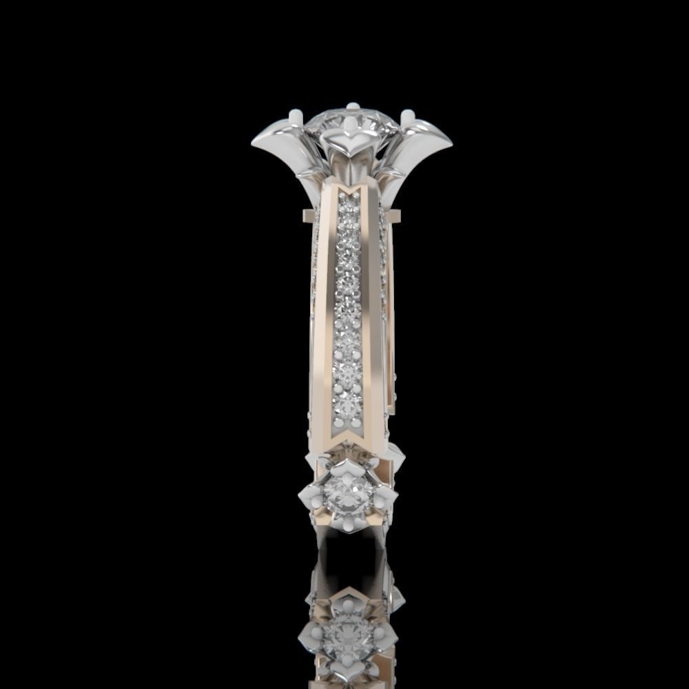 ring with stones 3D print model_8