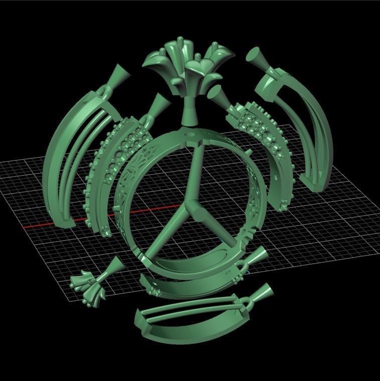 ring with stones 3D print model_29