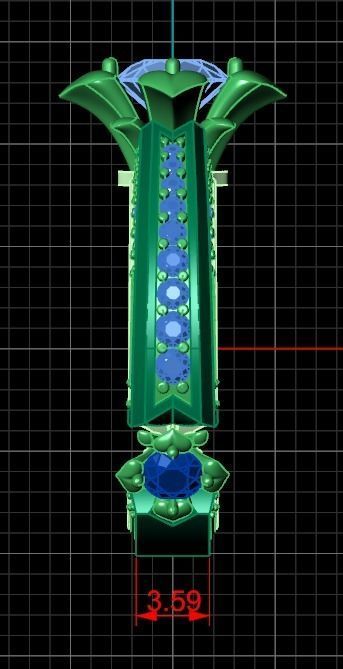 ring with stones 3D print model_20