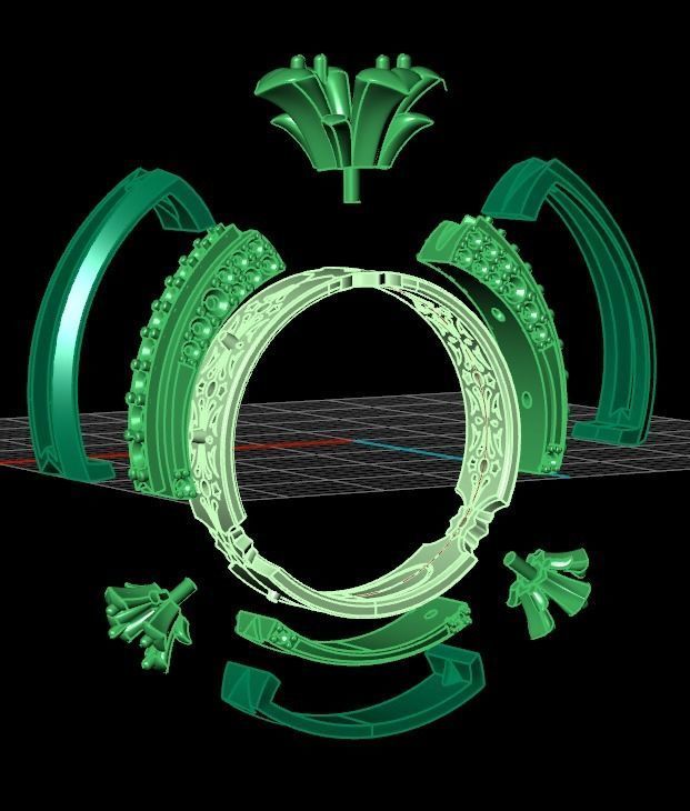 ring with stones 3D print model_25