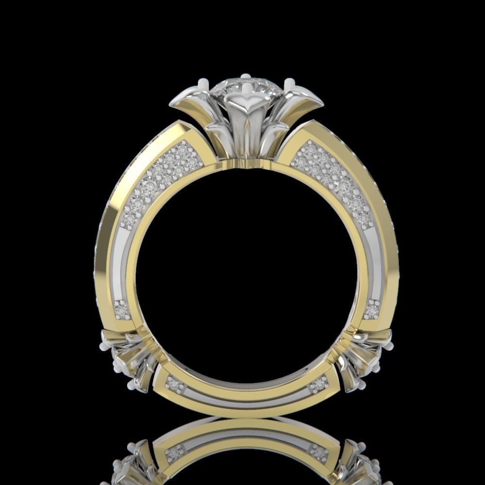 ring with stones 3D print model_6