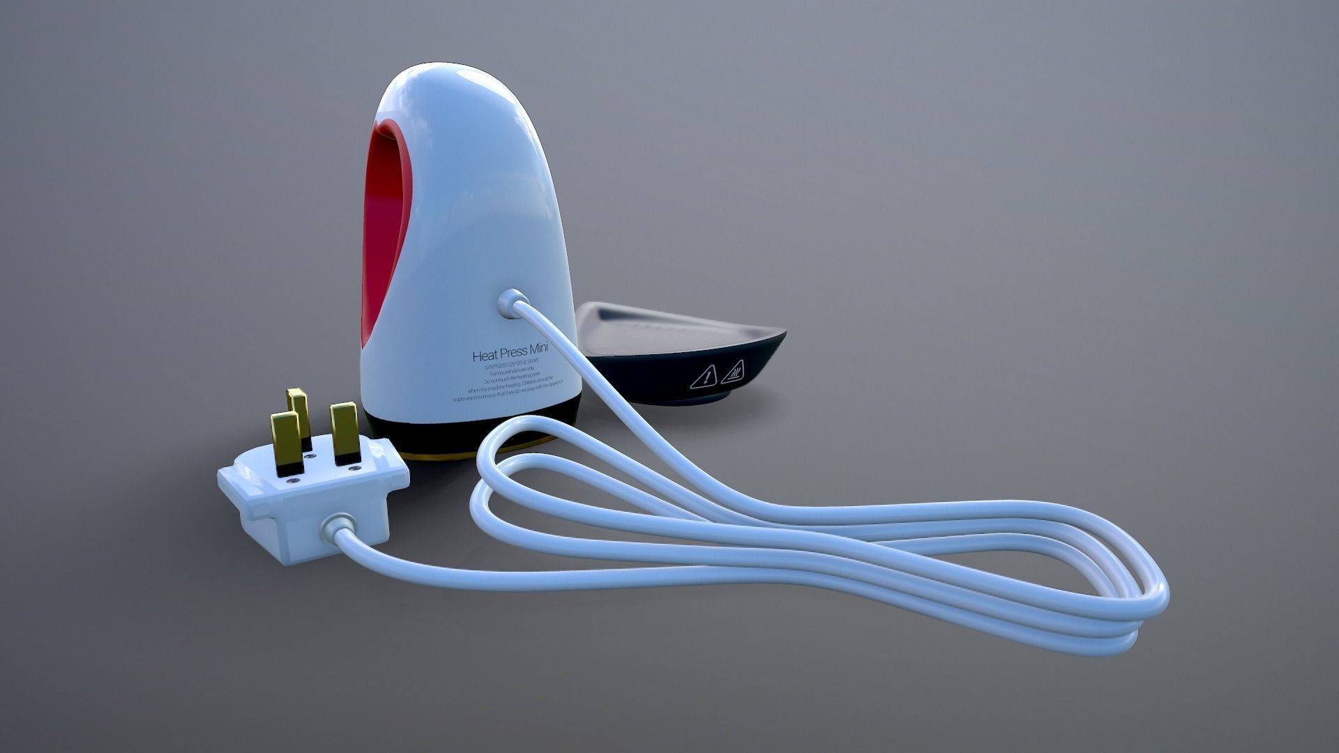 Heat Press Mini Low-poly 3D model_5