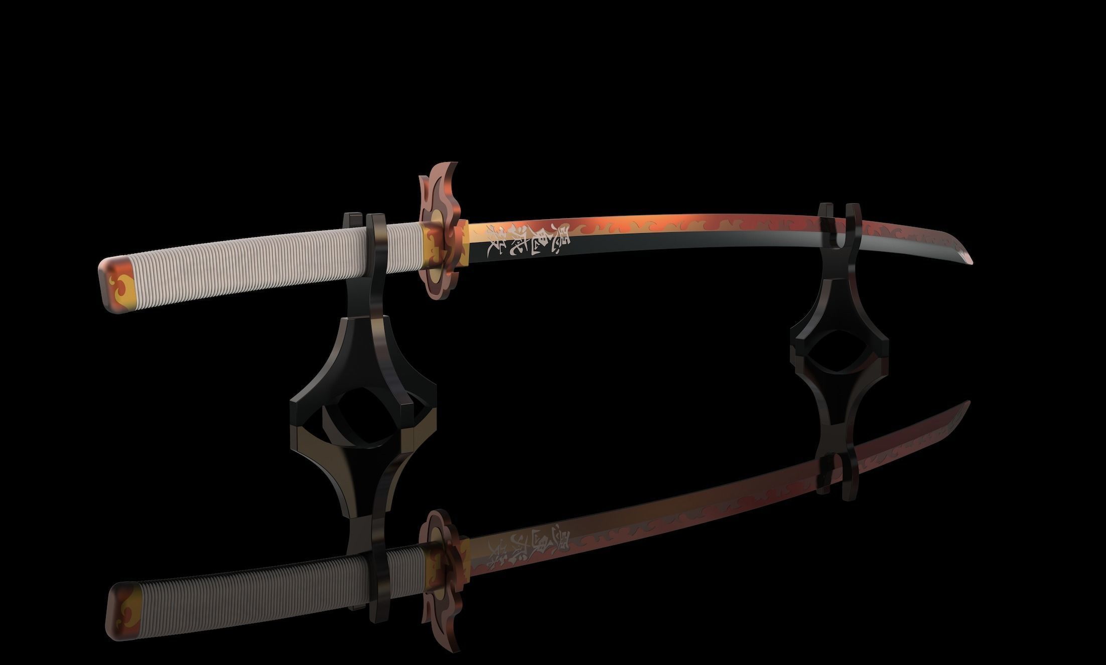 Kyojuro Rengoku Nichirin 3D print model_3