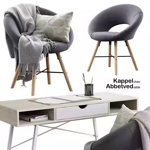 Jysk Kappel Chair And Abbetved Table 3D model