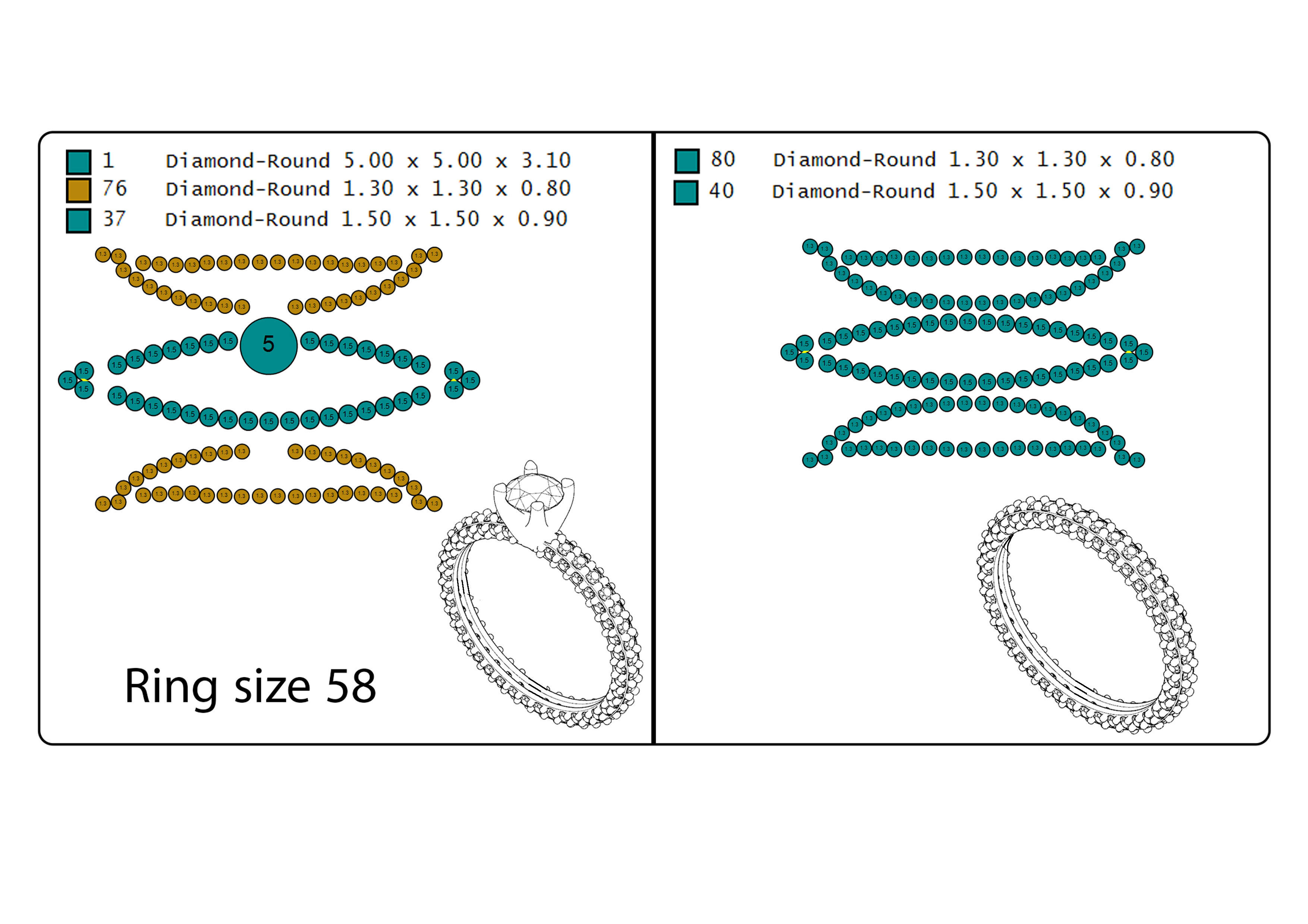 wedding rings 3D print model_8