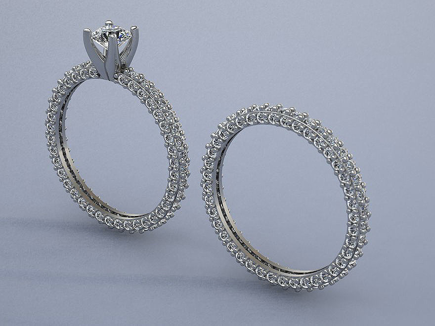 wedding rings 3D print model_2