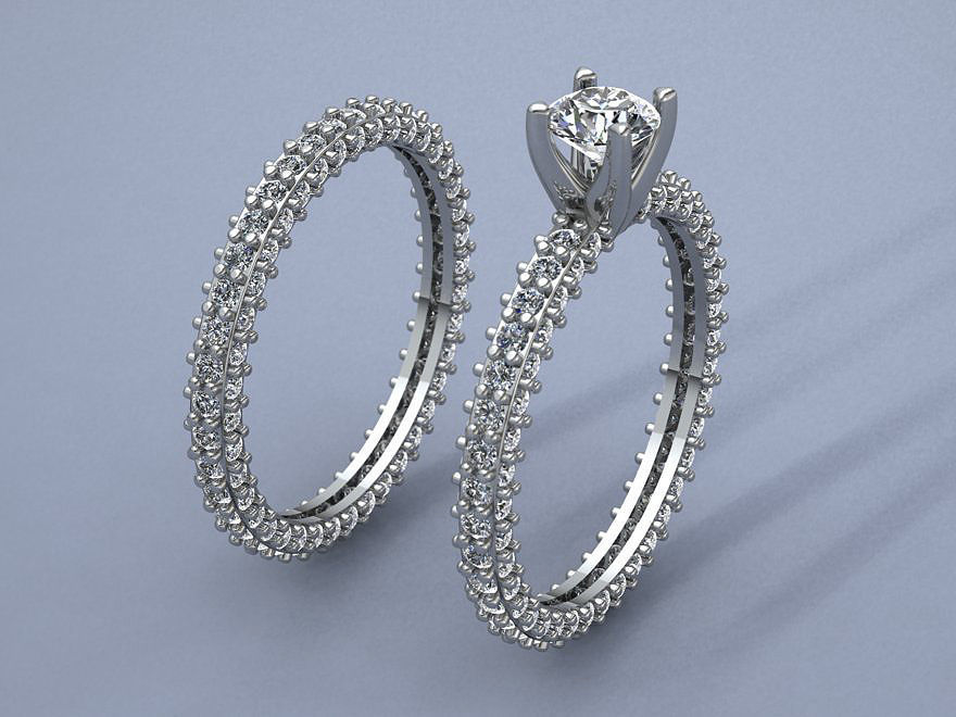 wedding rings 3D print model_1