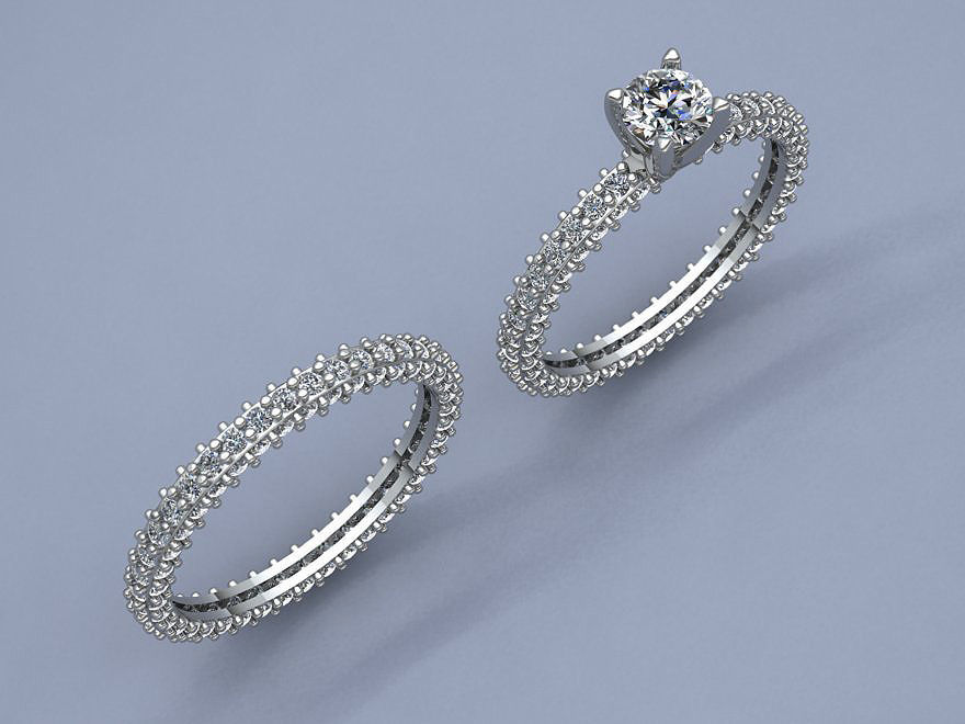 wedding rings 3D print model_3