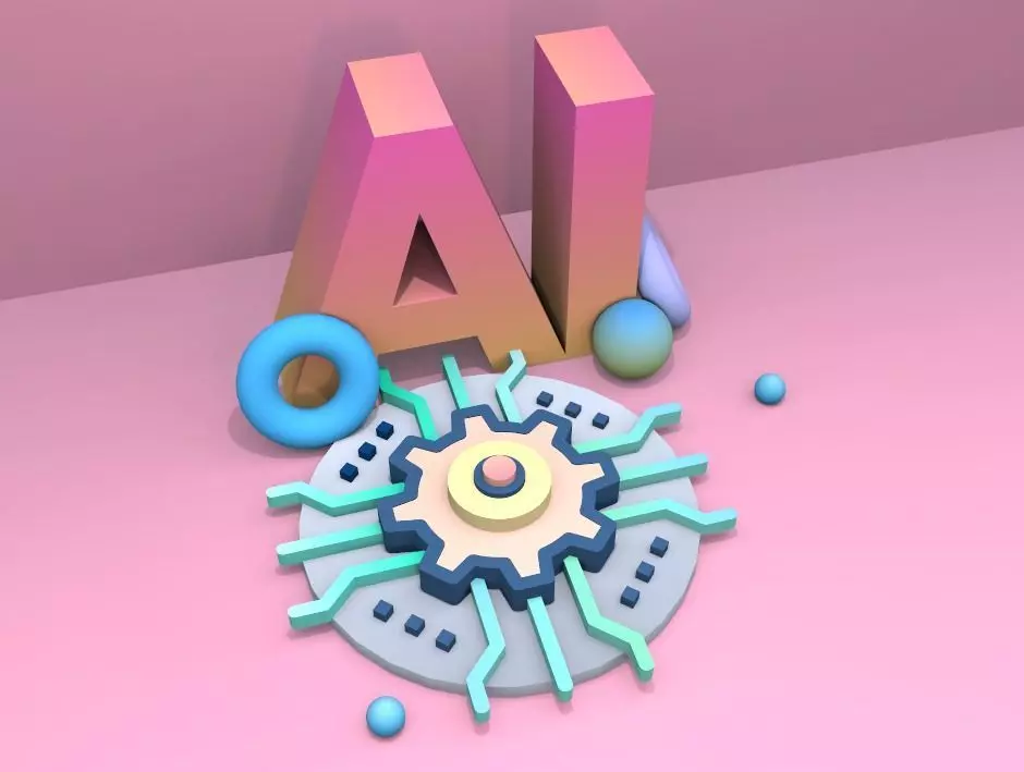 Artificial Intelligence abstract graphics for websites AI  3D model_0