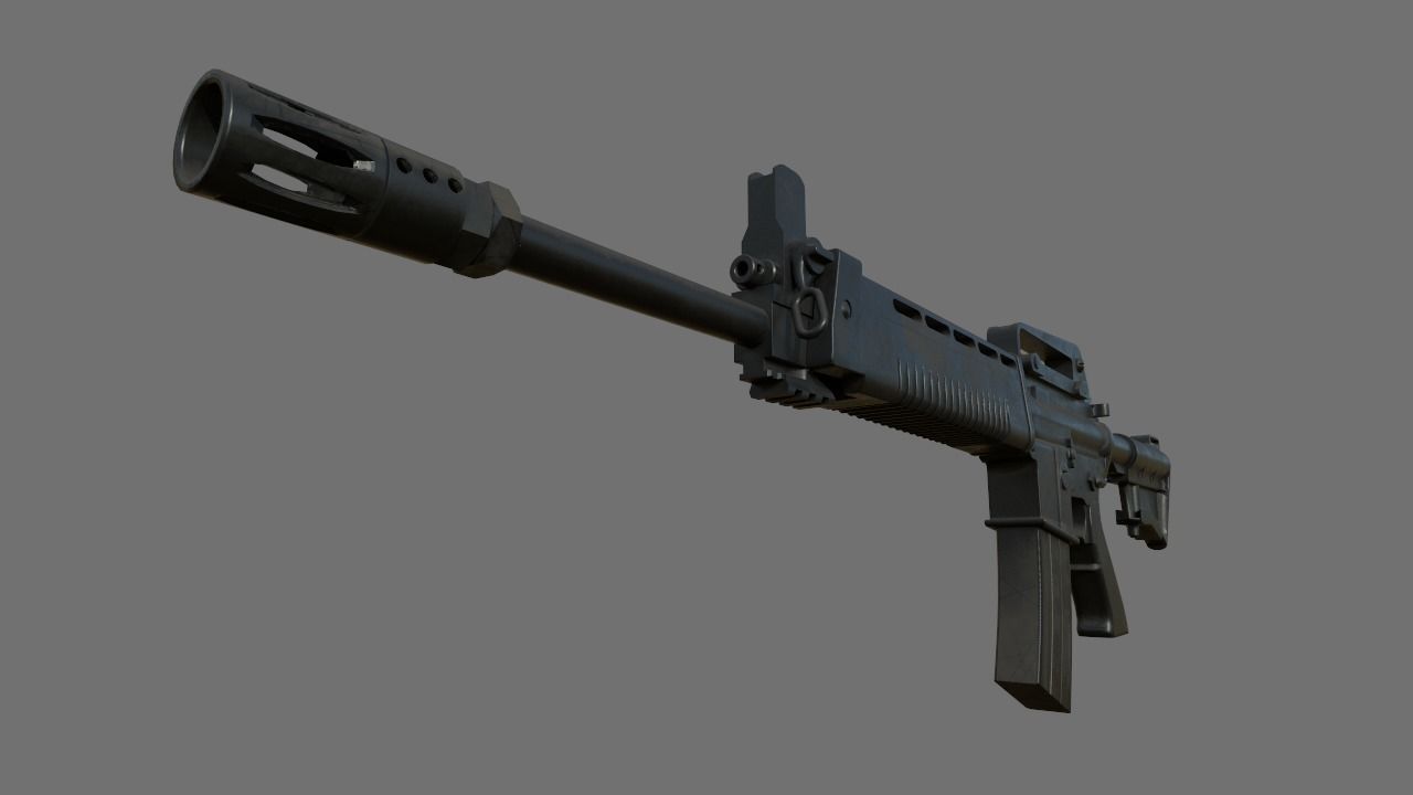 T91 Assault Rifle 3D model With PBR Texture Low-poly 3D model_3