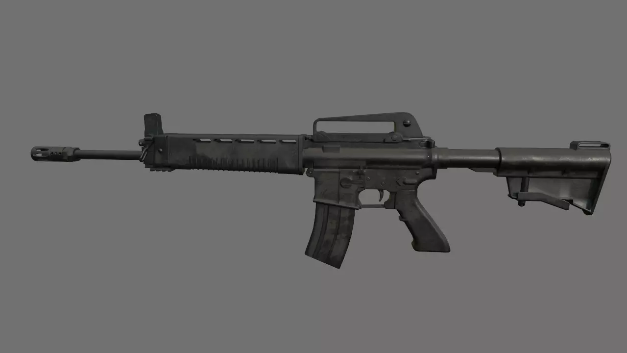 T91 Assault Rifle 3D model With PBR Texture Low-poly 3D model_0