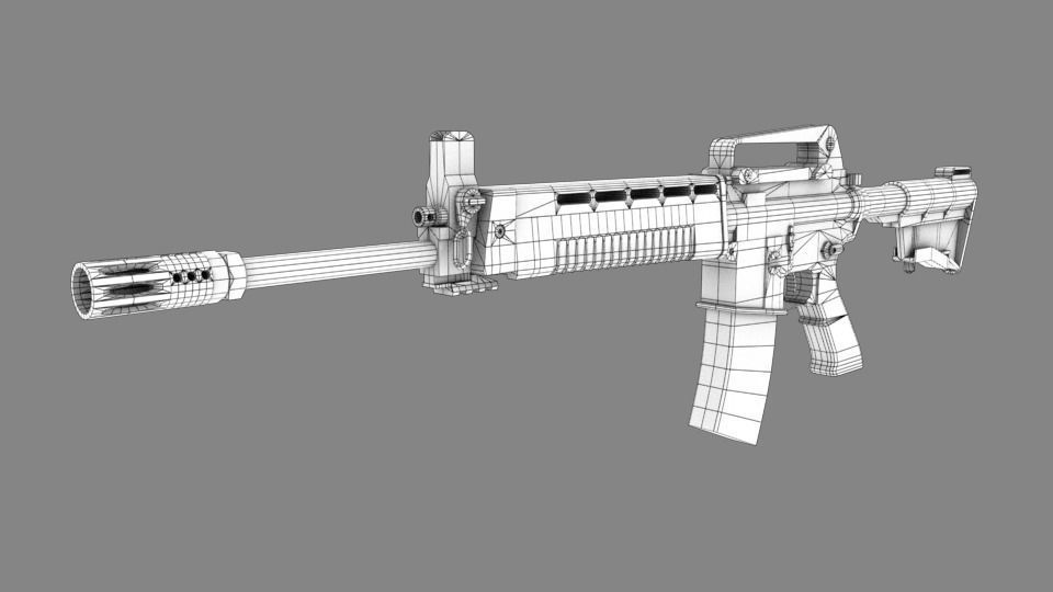 T91 Assault Rifle 3D model With PBR Texture Low-poly 3D model_5