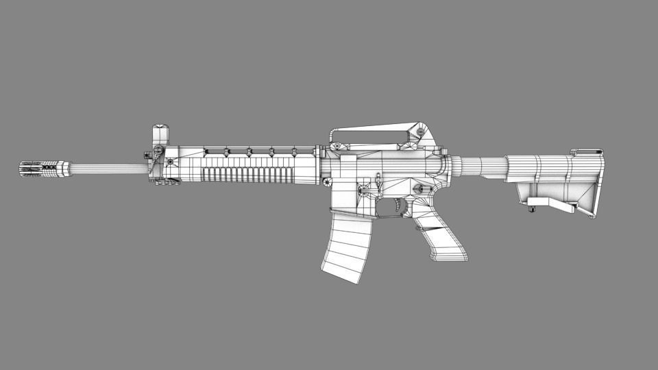 T91 Assault Rifle 3D model With PBR Texture Low-poly 3D model_6