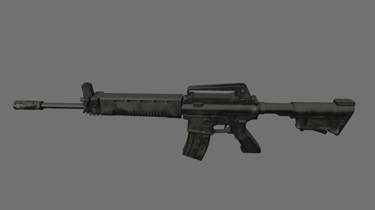 T91 Assault Rifle 3D model With PBR Texture Low-poly 3D model_4