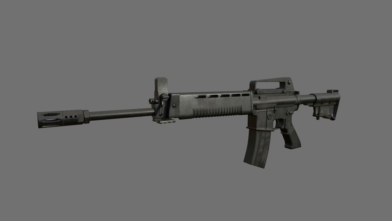 T91 Assault Rifle 3D model With PBR Texture Low-poly 3D model_1