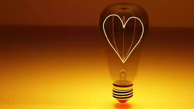 Light bulb heart