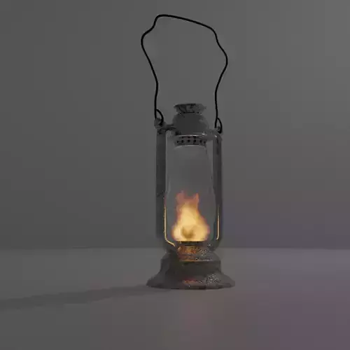 Lantern old with flames