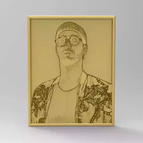 Soolking man with glasses in gold frame