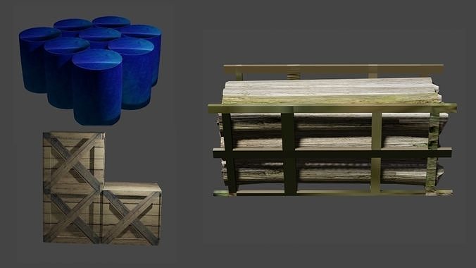 Game Assets Wooden Boxes Canstree pices i low price 3D print model
