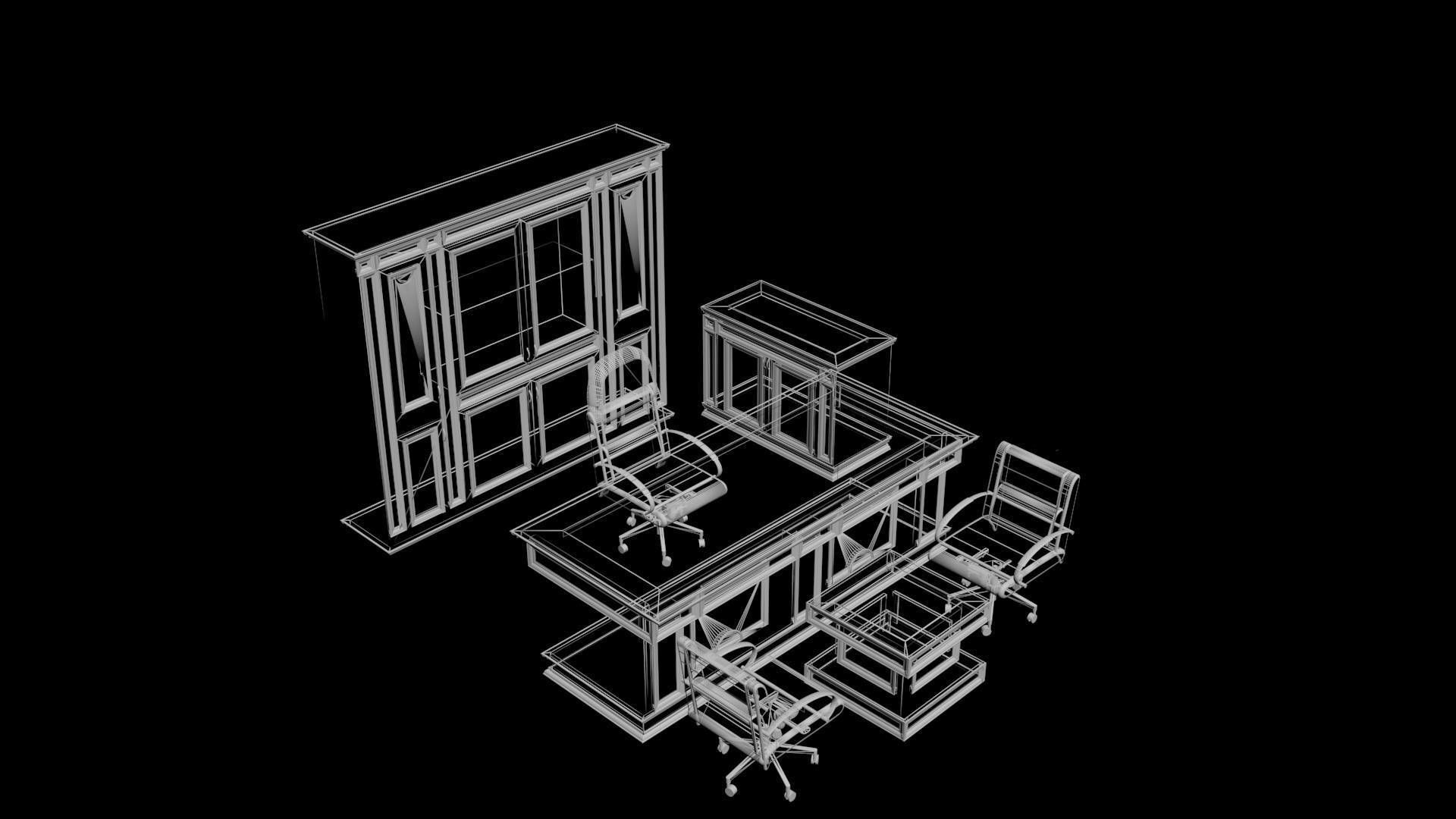 OFFICE ROOM SET 3D model_5