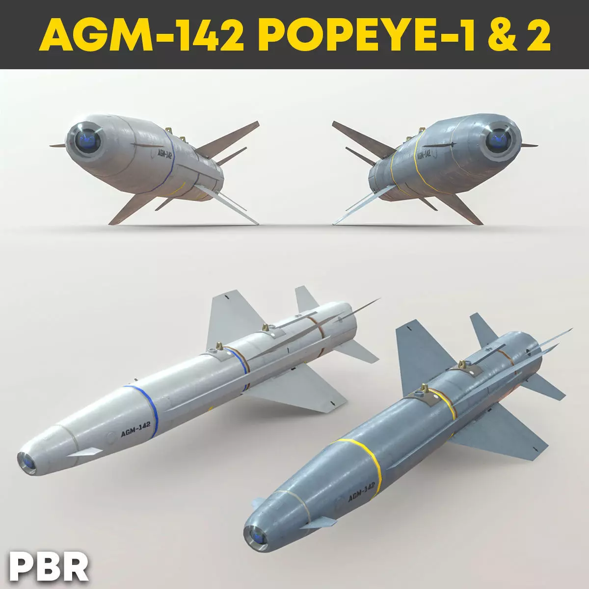 AGM-142 Popeye 1 - 2 Low-poly 3D model_0