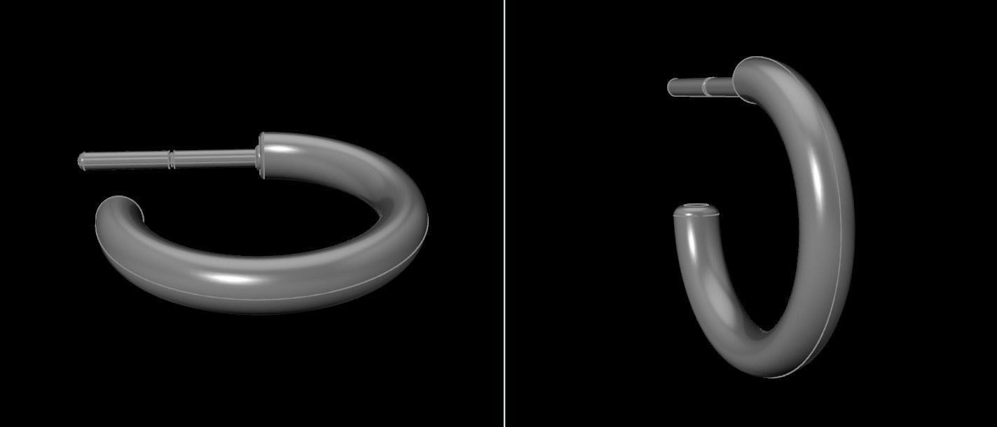 Earring Hoop Rope Opened Back 11mm Width Inside 3D print model_14