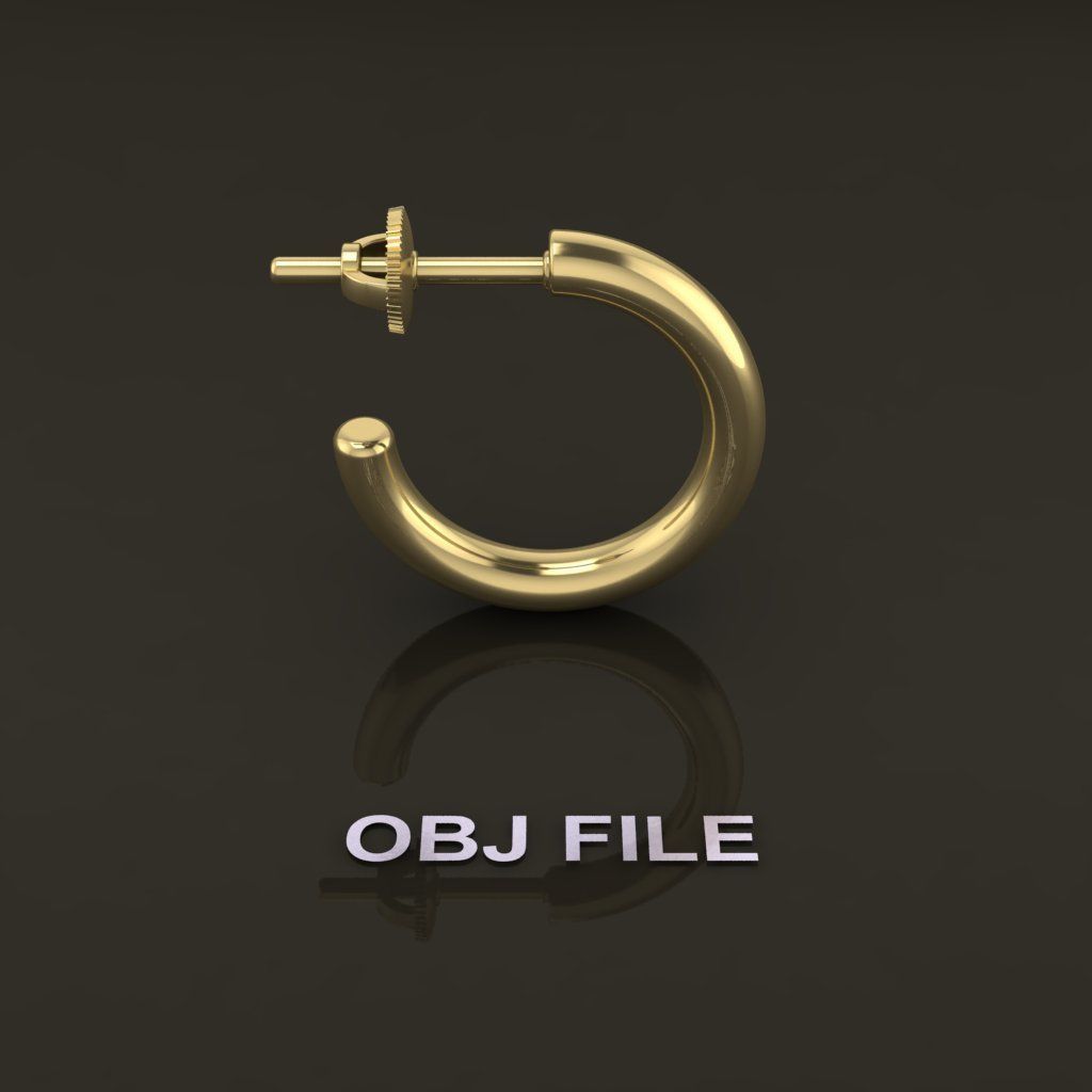 Earring Hoop Rope Opened Back 11mm Width Inside 3D print model_6