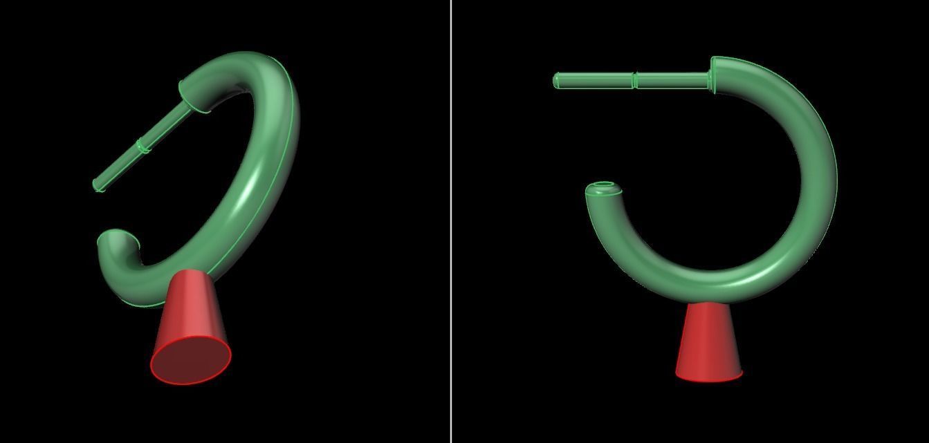 Earring Hoop Rope Opened Back 11mm Width Inside 3D print model_13