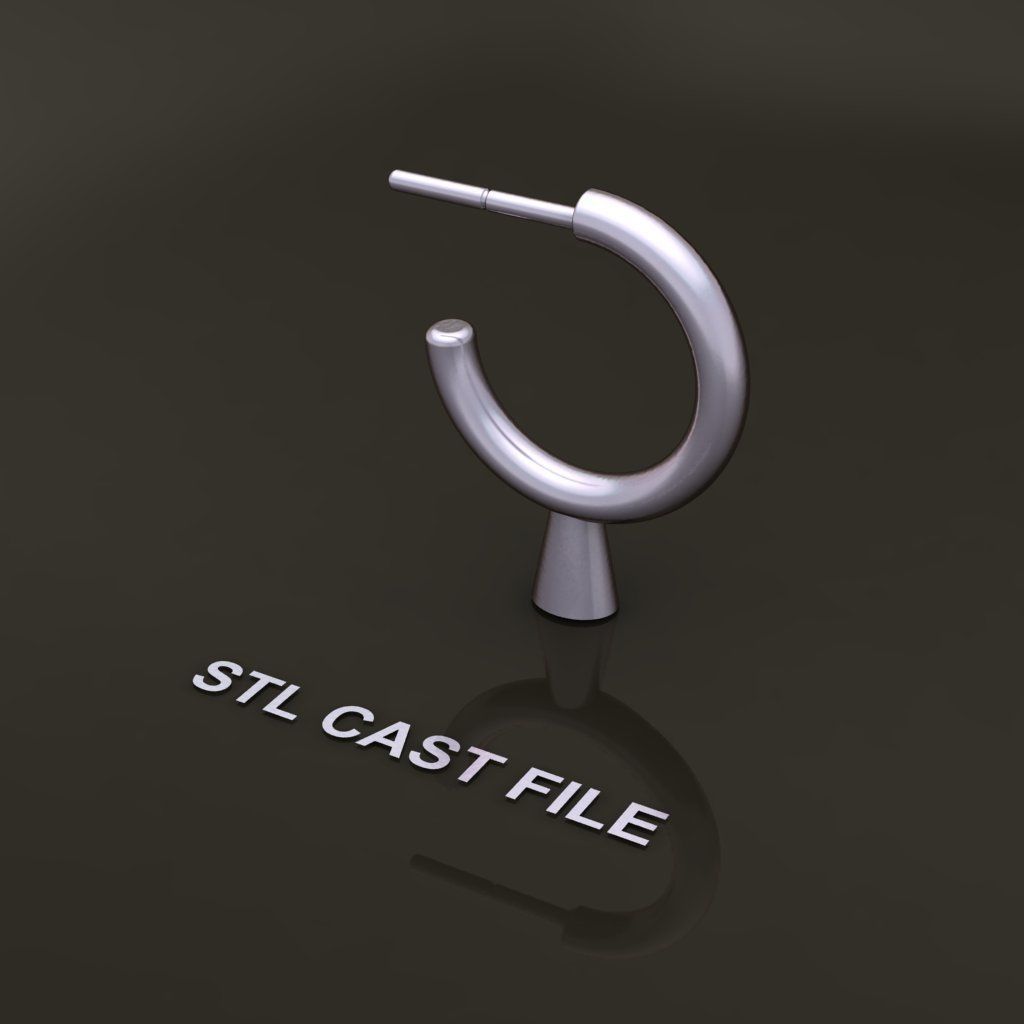 Earring Hoop Rope Opened Back 15mm Width Inside  3D print model_8