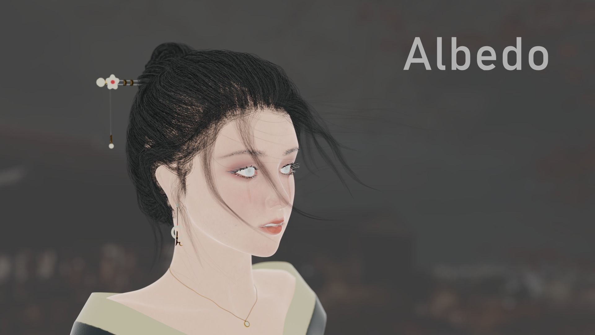 Face Female Beautiful Girl 3D model_2