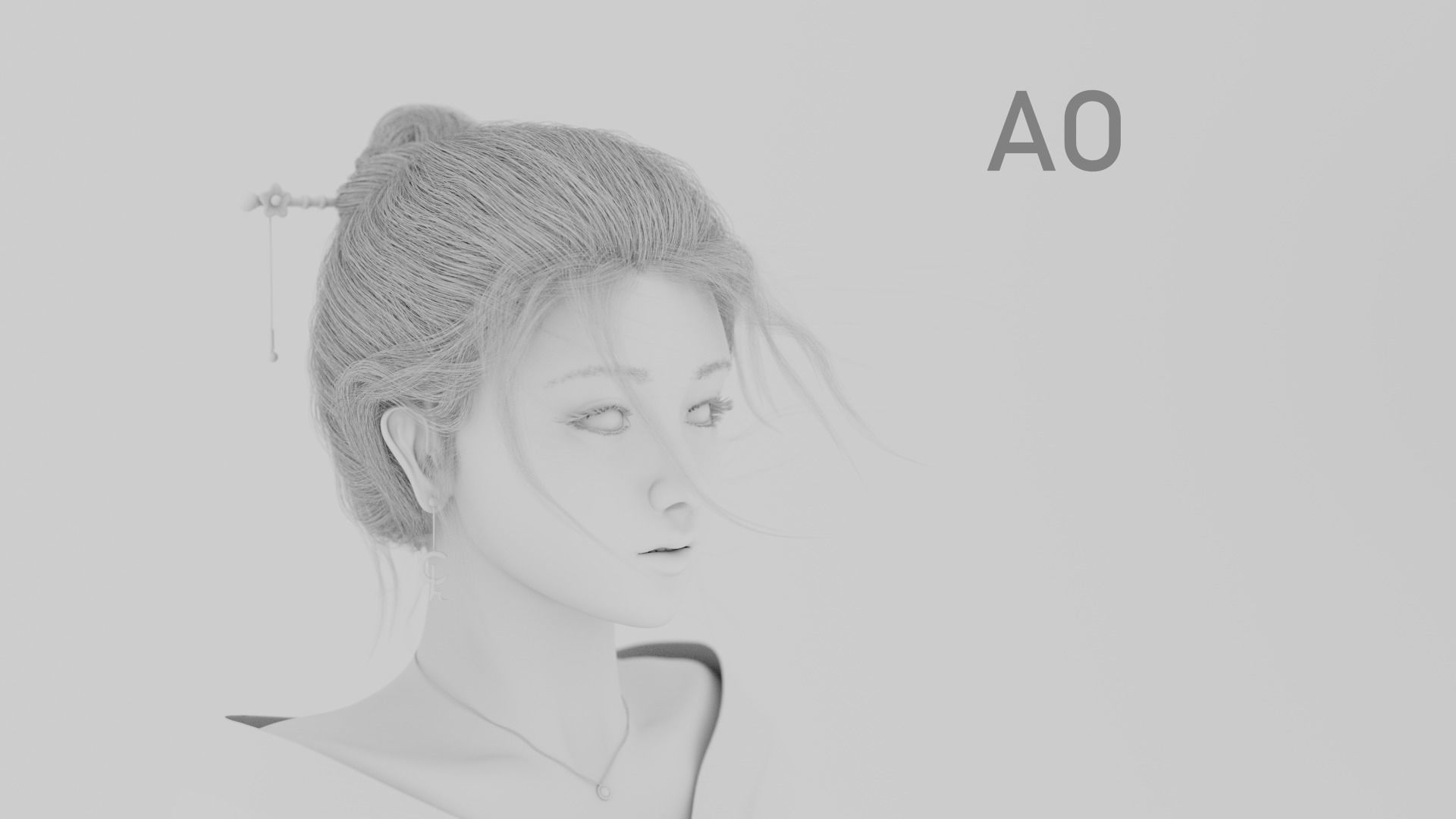Face Female Beautiful Girl 3D model_3