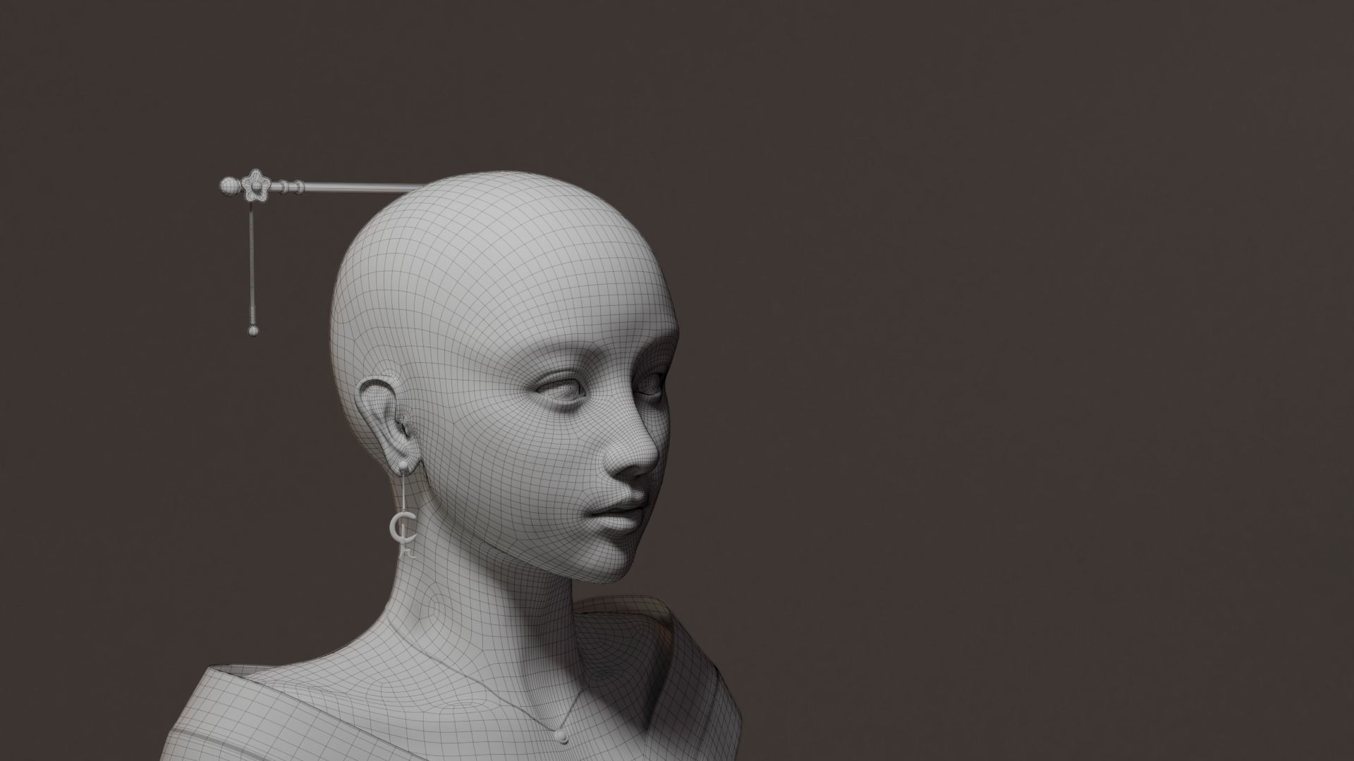 Face Female Beautiful Girl 3D model_7