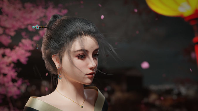 Face Female Beautiful Girl 3D model