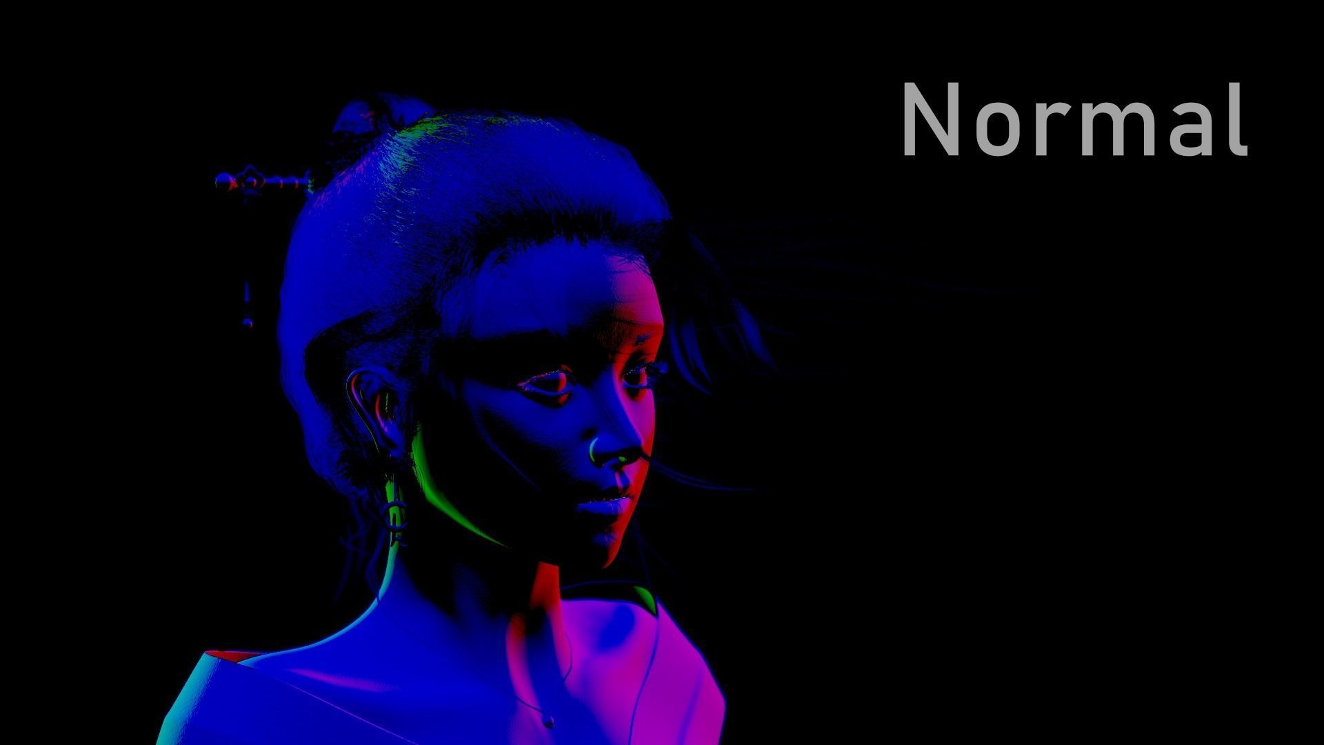 Face Female Beautiful Girl 3D model_6